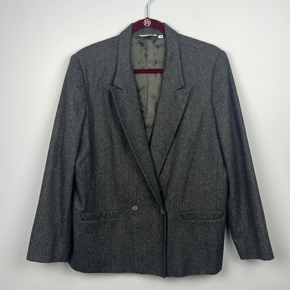 Vintage wool women’s striped blazer jacket size 14